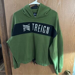 Treign cropped sweatshirt hoodie green crossfit XXL